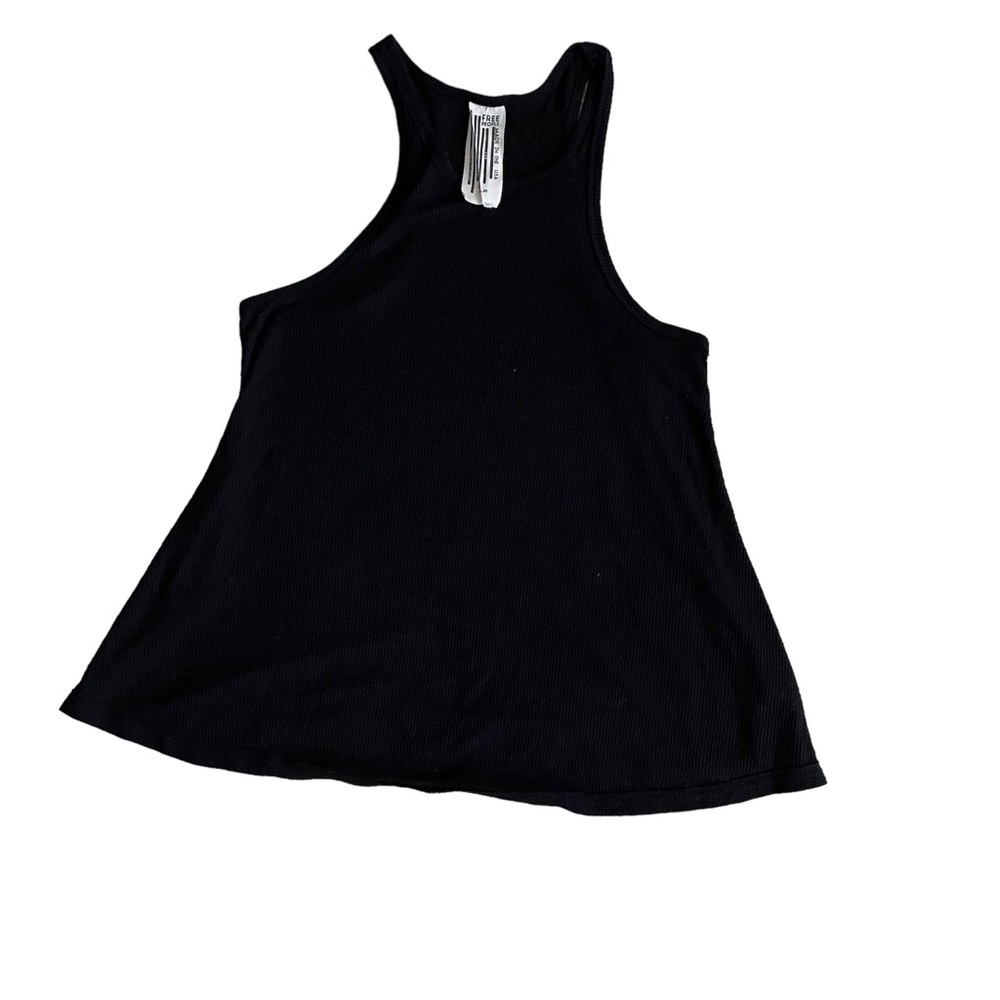 Free People Black Racerback Ribbed Tank Sz M